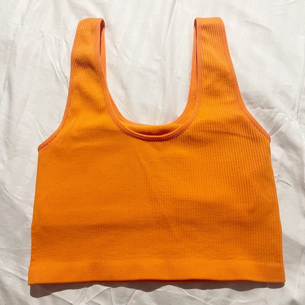 Forever 21 / Ribbed Seamless Crop Top / Orange / Small